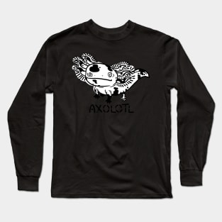 MOSAIC  WHITE BLACK AXOLOTL mud puppy t-shirt Long Sleeve T-Shirt